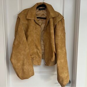 Lioness Tan Women's Faux Leather Jacket